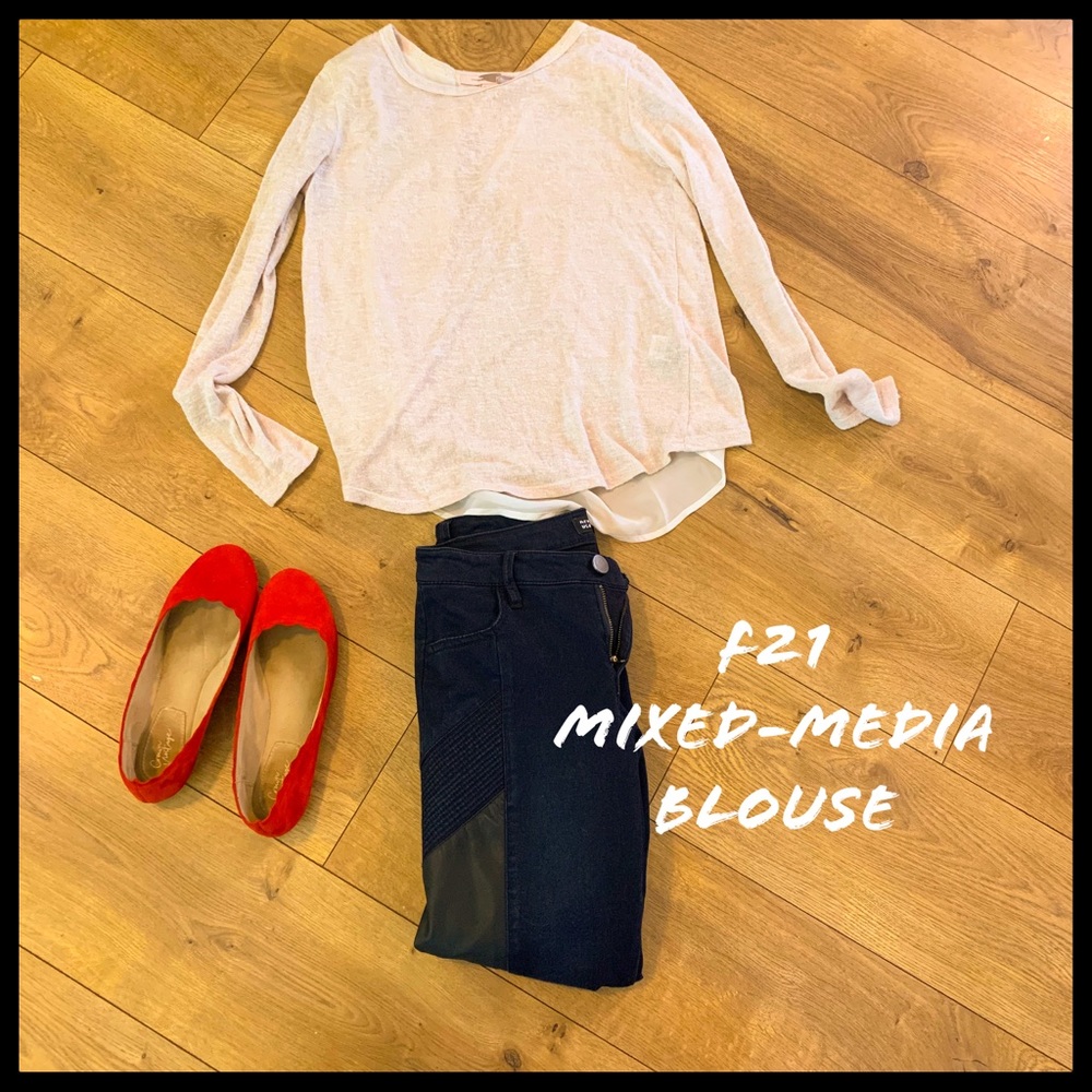 Forever 21 Mixed Media Blouse